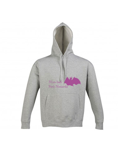 sweat-shirt pour niçoise du slogan nissart M'en bati sieu nissarda