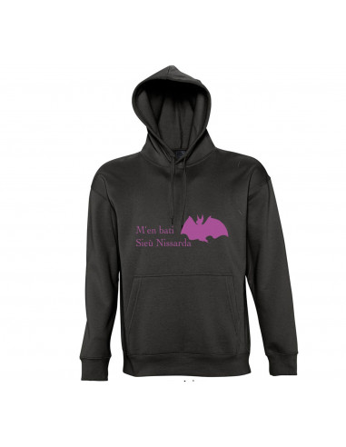 sweat-shirt pour niçoise du slogan nissart M'en bati sieu nissarda