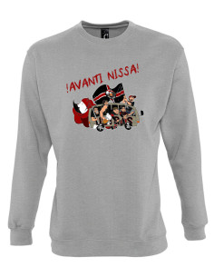 sweat capuche gris et rouge ultras avanti nissa 2